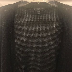 Lane Bryant Black Metallic Cardigan